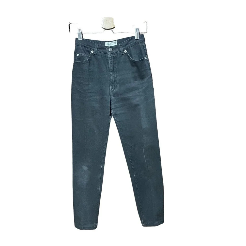 St. John Signature Jeans Black‎ Denim Straight High Rise Size 4